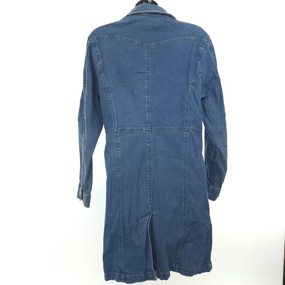 VTG JOUJOU Womens S Western Shirt Dress L/S Blue Denim Button Up 80s 90s EUC - Picture 6 of 8